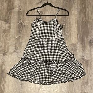 Miami Black and White Checkered Kids Dress